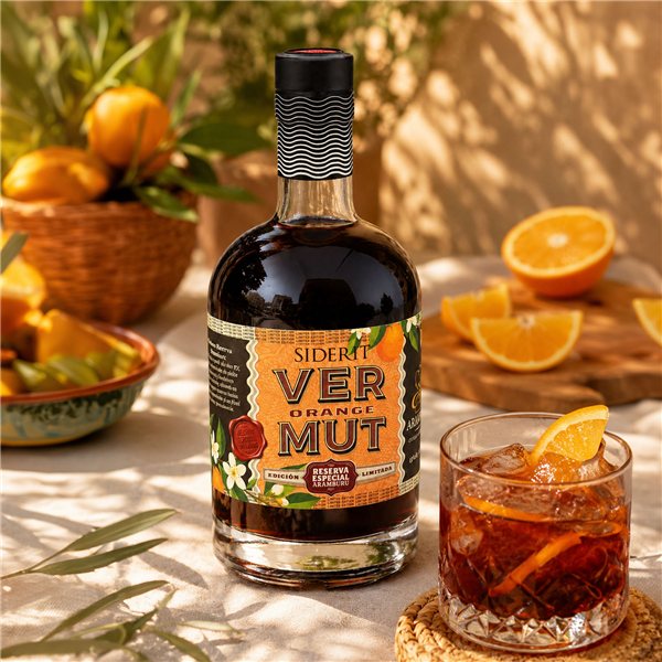 ARAMBURU Vermouth Special Reserve Edition by SIDERIT | Made with Pedro Ximénez | Mediterranean Botanicals and Orange Peels | Aged in Barrel | 15% Vol. | 750 ml-trasera