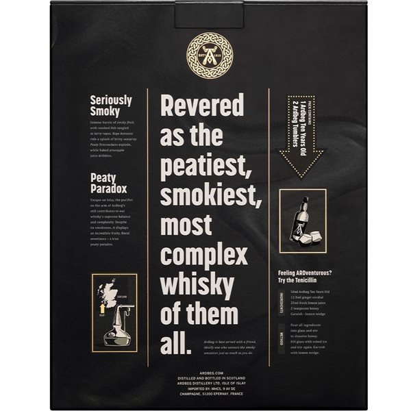 Ardbeg 10 Años + 2 copas-izquierda
