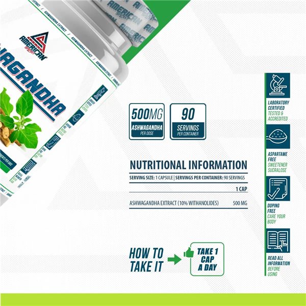 ASHWAGANDHA EXTRACT 90 CAPSULES.-detalle