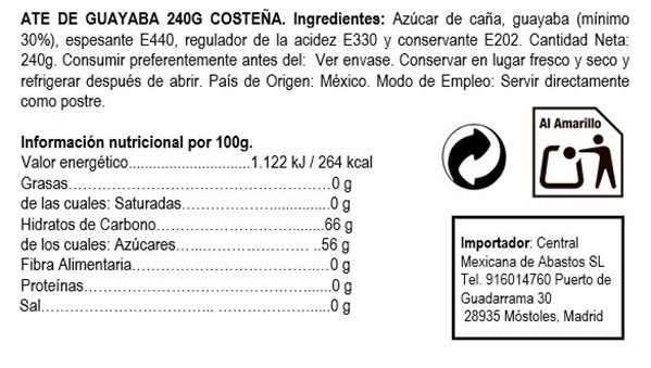 Guava paste "La Costeña" 240g-detalle