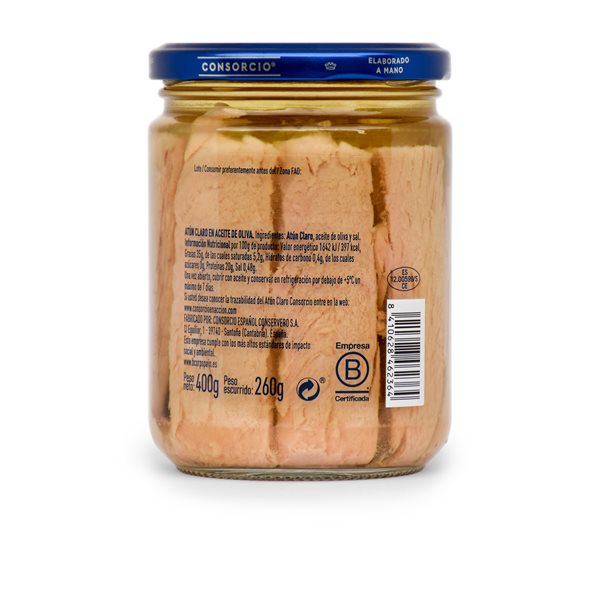 Tuna in Olive Oil - Glass Jar 400g-detalle