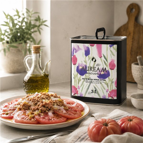 Auream Argudell 3L Canette – Huile d'Olive Extra Vierge de l'Empordà D.O.P. (100% Argudell)-lateral