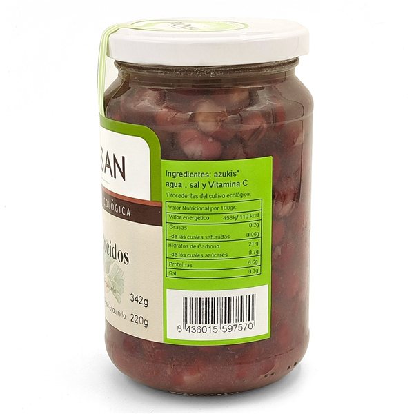 Judías Azukis Cocidos Eco 220gr-detalle