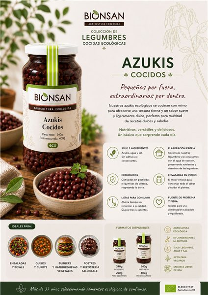Azukis Cocidos Ecológicos 400gr-izquierda