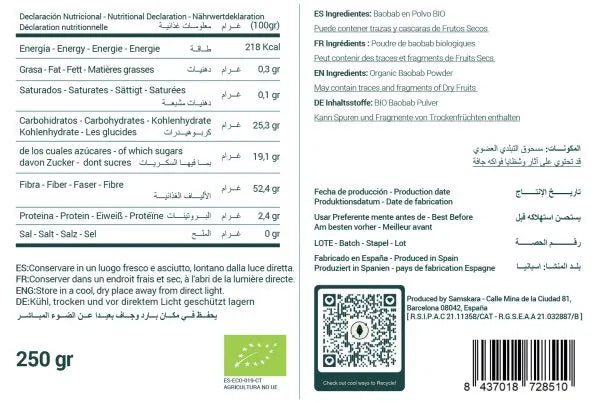 Baobab en Polvo BIO - 250g-detalle