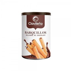Barquillos rellenos de chocolate