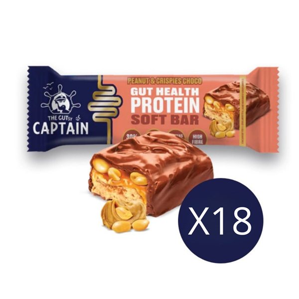 Schokoladenriegel mit Erdnüssen und knusprigen Schokoladenstückchen 18x45g The Gutsy Captain-trasera