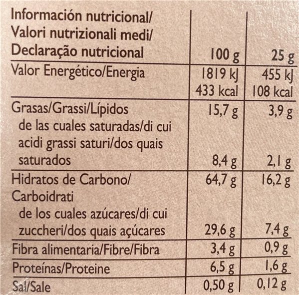 Barre de chocolat corny-lateral