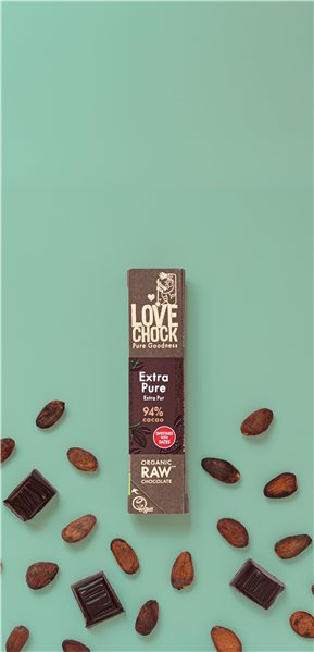 Barrita de Chocolate Negro 94% Sin Azúcar Extra Puro Ecológico-trasera