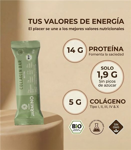 BIO Matcha Kollagenriegel 55g-trasera