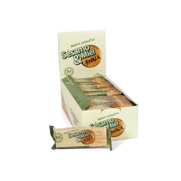Sesame and honey gluten-free organic bars 16x34g Sol Natural-lateral