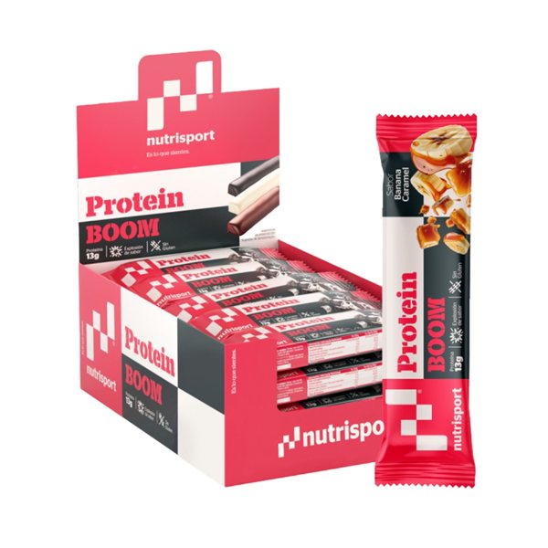 Barritas Protein Boom BANANA-CARAMELO 24x49g NutriSport-lateral