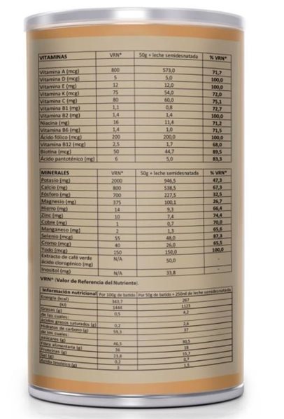 BATIDO SACIANTE POLVO CAFE CAPUCHINO 700 GR-lateral