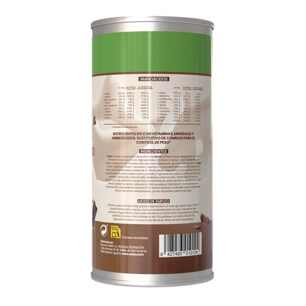 Shake de remplacement de repas chocolaté rassasiant 600g Sotya-detalle