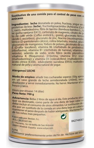 BATIDO SACIANTE POLVO YOGUR PIÑA 700 GR-detalle