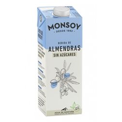 Organic unsweetened almond drink, 6 x 1L - Monsoy