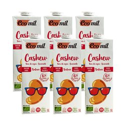 Ecomil Cashew Nature Drink Sugar-Free Organic 6x1L