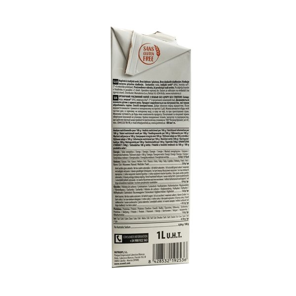 Ecomil Cashew Nature Drink Sugar-Free Organic 6x1L-trasera