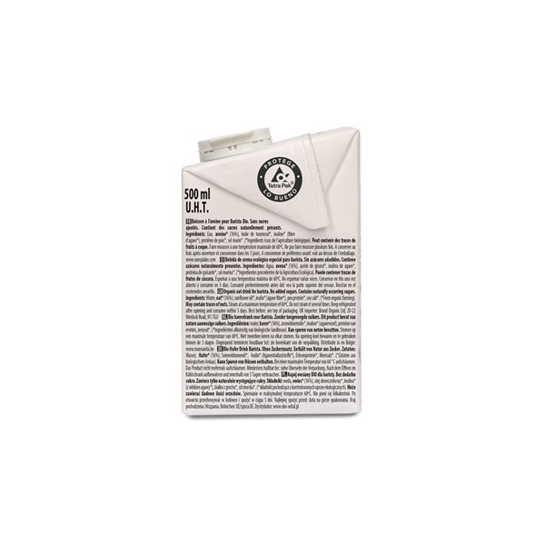 Barista Oat Drink Without Added Sugars Organic 500 ml Ecomil-detalle