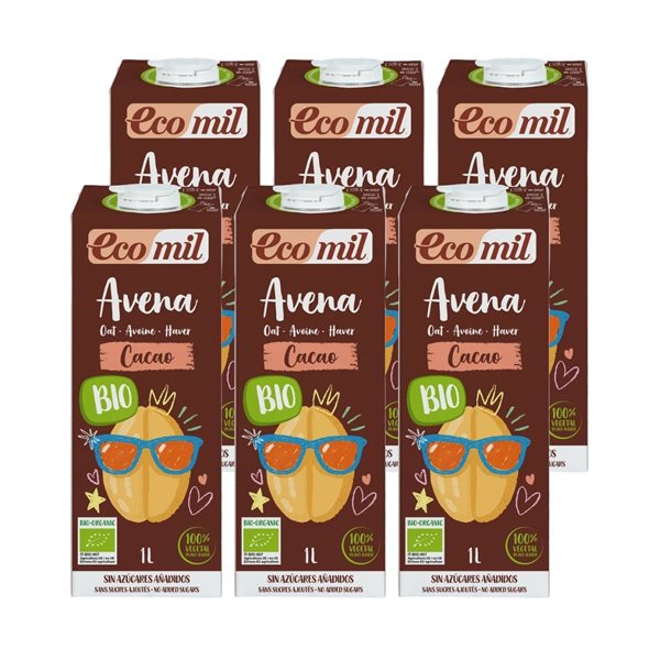 Bio Haferdrink mit Kakao 6x1L Ecomil-trasera