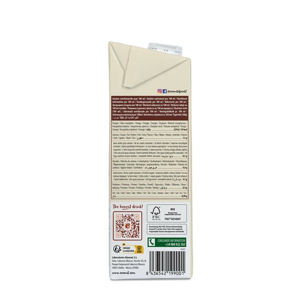 Boisson d'Avoine Vanille Sans Sucres Ajoutés Bio 1 L-trasera