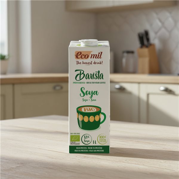 Barista Low Sugar Organic Soy Drink 1L Ecomil-izquierda