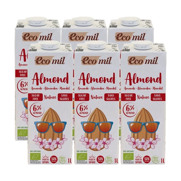 Boisson de Soja Nature 0% Sucre Bio 6x1L Ecomil-detalle