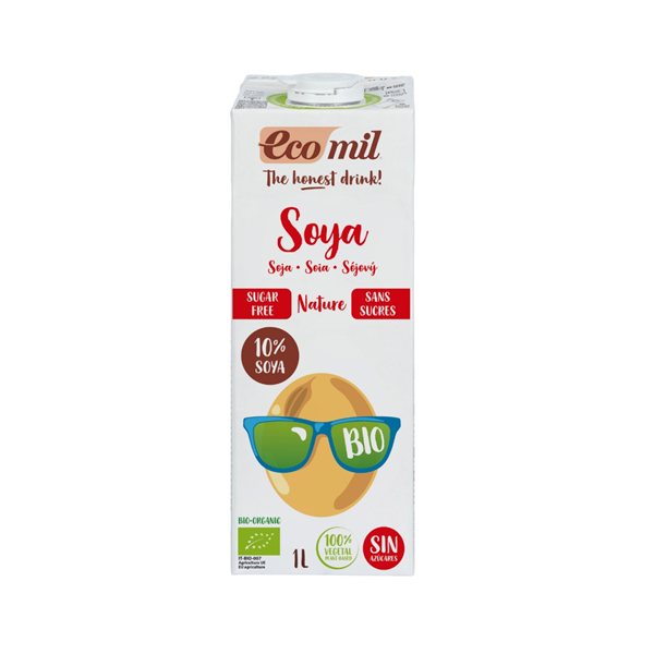 Boisson de Soja Nature 0% Sucre Bio 6x1L Ecomil-lateral