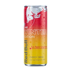 Bebida Energética Caja de 24 unidades Red Bull Energy Drink Winter Fuji Sin Azúcar Lata 25 cl Ginger — Jengibre, Apple — Manzana