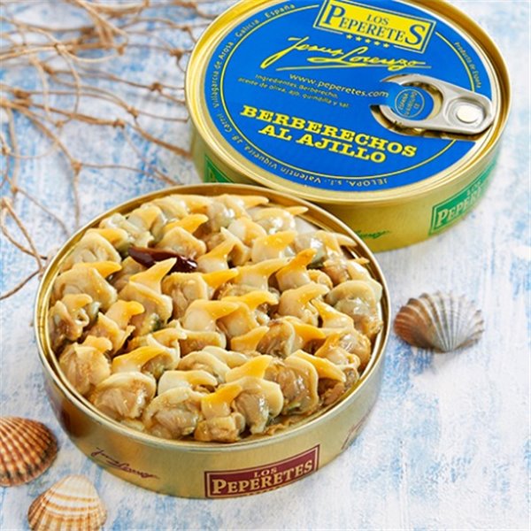 Venusmuscheln in Knoblauch und Paprika • Galizisches Gourmet-Konserven 120 g.-detalle