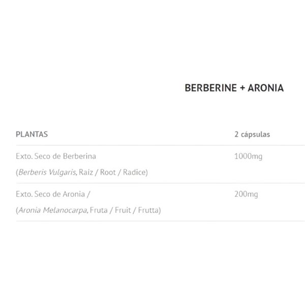 Berberine + Aronia 60 Caps-detalle