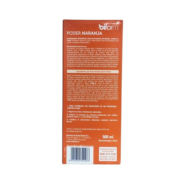 Biform Poder Orange (Sonderpreis UVP: 21,90) 500ml Dietisa-lateral