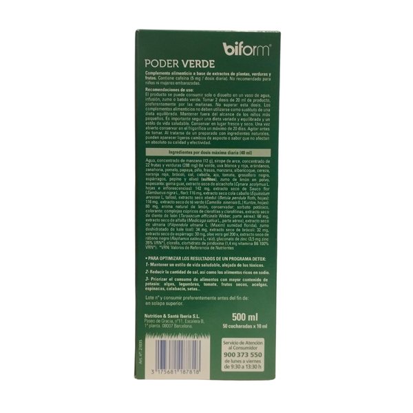 Biform Pouvoir Vert (prix spécial P.V.P.: 21.90) 500ml Dietisa-trasera