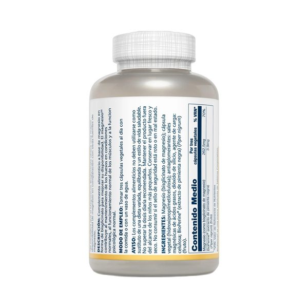 Big Magnesium Bisglycinate 240 vcaps Solaray-detalle