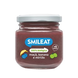 Jar of apple, banana and blueberry
