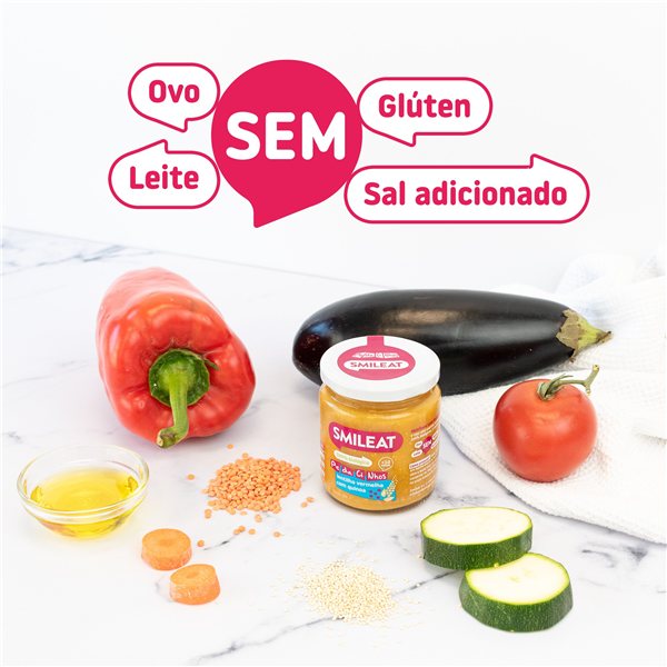 Boião de PE-DA-CI-NHOS lentilha vermelha com quinoa-trasera