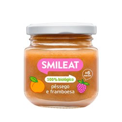 Bocal de pêches et framboises