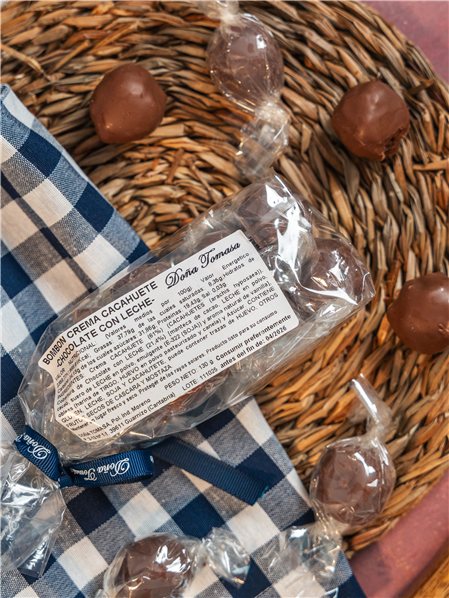 Bonbon crème de cacahuète et chocolat au lait 130g-lateral