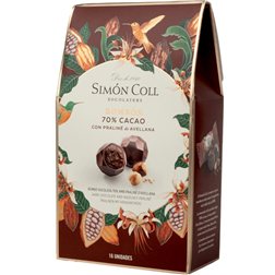 Bombones Simon Coll de Praline Avellanas y Chocolate 70% cacao Estuche 144g