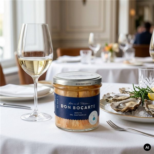 Bonito del Norte Don Bocarte en tarro de cristal de 220gr-detalle