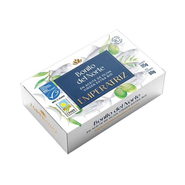 Bonito del Norte MSC en Aceite Oliva Bio lata 125ml Emperatriz-detalle
