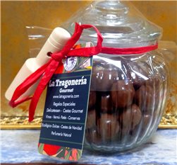 Beautiful jar of milk chocolate balls