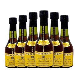 Brandy Torres 10 Años Botellín Miniatura 5 cl (Caja de 6 unidades)