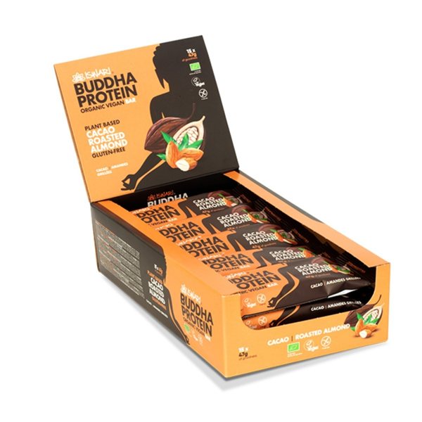 Buddha Protein Bar Kakao Geröstete Mandeln Bio (15x47g) Iswari-detalle