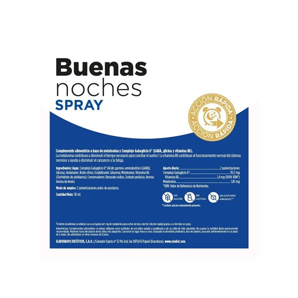 Buenas Noches Spray (par voie orale) 30 ml Eladiet.-detalle