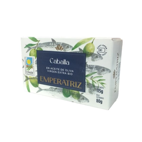 Mackerel in extra virgin olive oil VE Bio can 125ml Empress-detalle