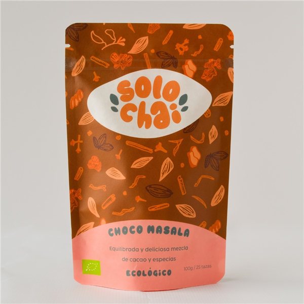 Cacao Choco Masala Bio 100g SoloChai-lateral