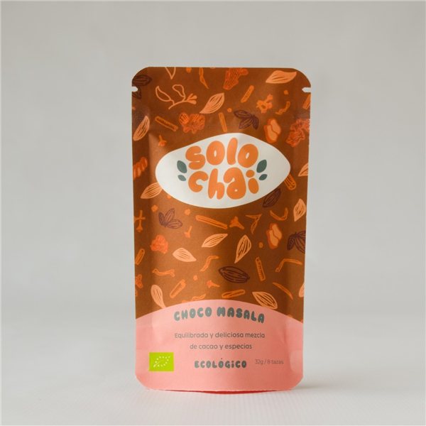 Organic Cacao Choco Masala 32g SoloChai-lateral