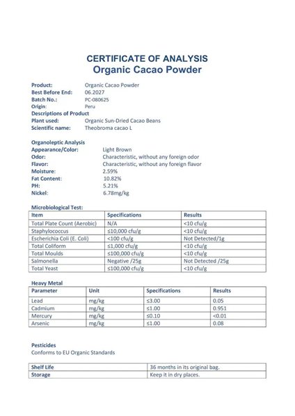 Cacao Crudo en Polvo BIO - 1kg-detalle