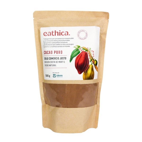 Cacao puro eathica. solo FT 500 g-lateral